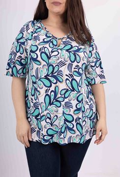Picture of CURVY GIRL OPEN COLLAR DETAIL BLOUSE
